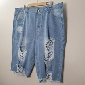 3XL - Shein Distressed Jean Shorts